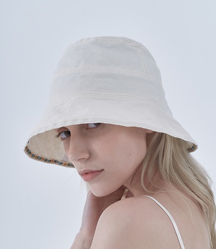 Linen Bucket Hat - ivory