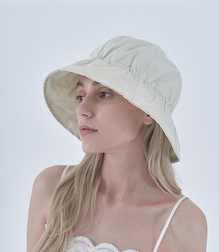 Shirring Bucket Hat - Ivory