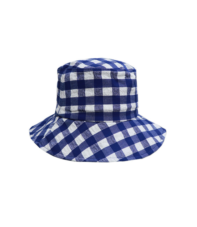 cheack bucket hat - blue